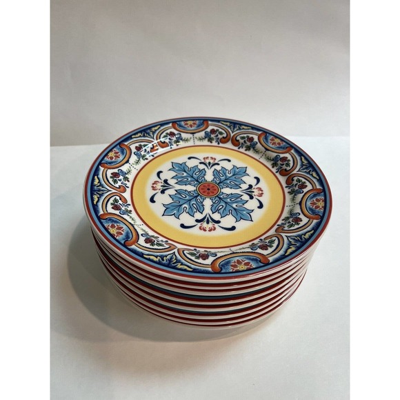 Euro Ceramica Salad Dessert Plates Set of 8 - Picture 1 of 4
